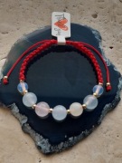 Kamienie naturalne Chalcedon i Opalit Bransoletka Sznurkowa