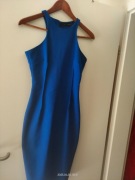 ZARA Woman_ Zjawiskowa Sukienka_ Szafirowa_Midi_ 36_LUX