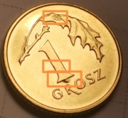 Moneta 1grosz 2022 r destrukt 