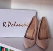 Używane kremowo-złote skórzane buty R. Polański, rozmiar 39