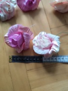 PRL vintage stare różowe sztuczne kwiaty ozdobne 