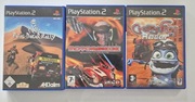 Pakiet 3 gier wyścigowych na PS2 Motorsiege, Crazy Frog, Paris-Dakar