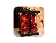 MIŚ Z RÓŻ 25 CM DUŻY Z PŁATKÓW RÓŻ PREZENT NA WALENTYNKI + ZŁOŻONE PUDEŁKO