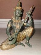 Unikatowa figurka Pra Atai Manee tajskiego księcia muzyka z brązu