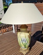 Lampa porcelanowa z elementami mosiądzu