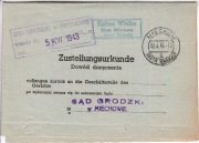 GG, Zustellungsurkunde, sądowe pismo urzędowe Miechów 03.04.1943 r. #10