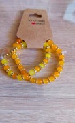 Zestaw dwóch bransoletek w kolorze zółtym handmade