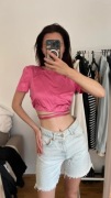 Satynowy crop top z wiązaniem Zara