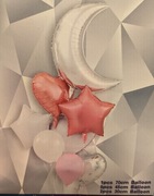 Bukiet balonów 8 szt gwiazdki serduszko księżyc 