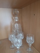 Kryształowe kieliszki do likieru/ wina/ nalewki z karafką.