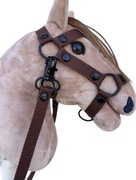 Ogłowie brązowe wodze hobby horse A4 koń na kiju dodatki akcesoria