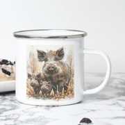 Kubek emaliowany myśliwski – dzik,wilk, zając – idealny na prezent, w teren