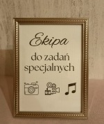 Ramki weselne dekoracyjne na słodki stół, iskierki miłości, 3 sztuki,