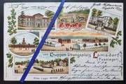 ŁAMBINOWICE 1904 Sztab Brygady Hotel Kasyno LAMSDORF Litografia