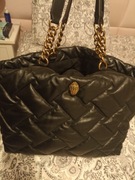 Duża shoperka Kurt Geiger, skóra czarna ze złotem.