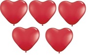Zestaw pięciu  balonów w kształcie  serca