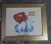 Znak zodiaku-wodnik,haft krzyźykowy