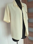 Bluzka koszulowa elegancka damska kremowa żółta 42 XL