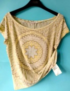 MaxMara mała sexi letnia bluzka koszulka z chłodnej dzianiny 34 36 XS S  