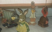 figurki ozdobne łódź rybaka, aniołek, krowa, zajączek, baba jaga, kaczorek