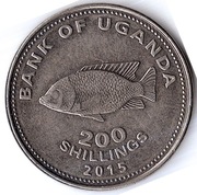 UGANDA 200 szylingów 2015, KM# 68a,  AU, magnetyczne