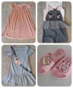 Sukienki 3szt. - Cool Club, H&M i in. -128/134 NOWE plus KLAPKI Pusheen 