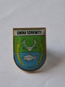 Herb gmina Sorkwity przypinka pin odznaka wpinka