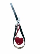 Pasek zestaw breloczek Serce Steve Madden Czarny czerwony walentynk