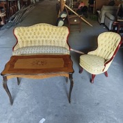 Stylowa kanapa, sofa, stolik i fotel