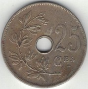 Belgia 25 centymów centimes 1929 Q - 26 mm - nr 1