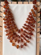 Vintage naszyjnik z bursztynu z czterema nitkami. 