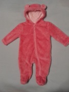 Kombinezon wiosenny 62, 68 pajacyk różowy z uszami, pajacyk róż różowy