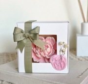 Świeczka Sojowa KWIAT w gipsie Zapachowa  - Rękodzieło 2w1 PREZENT