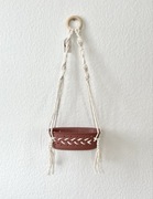 Wiszący koszyk organizer na kosmetyki, owoce, warzywa, BOHO makrama