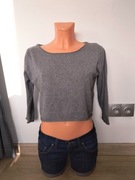 H&M * krótki szary sweterek rękaw 3/4* 36 S