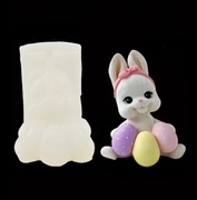 KRÓLIK DZIEWCZYNKA JAJKA Wielkanoc forma silikonowa 9*6.5 do Świec Odlewów 