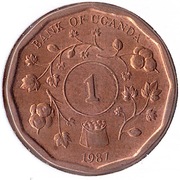 UGANDA 1 szyling 1987, KM# 27, XF