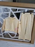 Nowy komplet żółty dres bluza + dzwony modne pastelowe kolory r. 116