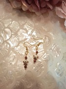 Kolczyki handmade srebro pozłacane z naturalnych kamieni piasek pustyni hem