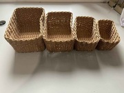 Zestaw 4 wielofunkcyjnych koszy do organizacji i dekoracji (naturalny)