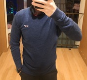Sweter HOLLISTER Rozmiar M | Granatowy Melanż | Logo | Miękki Skład