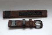 pasek parciany 20mm brązowy z zamontowanymi teleskopami