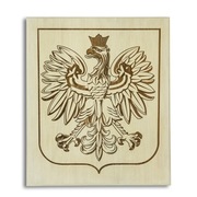 Herb Polski, grawer na drewnie