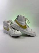 Białe Wysokie Nike Blazer Mid 77 Limonkowy Swoosh Damskie 37.5