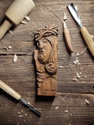 Jezus Chrystus drewno rzeźba ozdoba prezent rękodzieło  