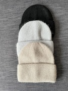 Czapka 100% kaszmirowa jasno szara