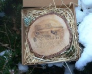 Obrazki na plastrze drewna z piękną korą - Katowic