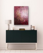 Obraz abstrakcja bordowa 80x60cm ręcznie malowana