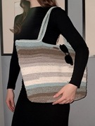 Torebka wykonana  ręcznie  że sznurka bawełnianego, kolorowa letnia ,duża  