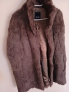 Ochnik futro naturalne kamizelka narzuta beżowa brąz 38 40